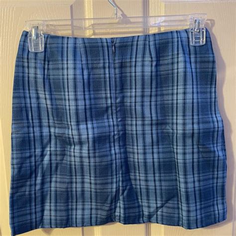 Super Cute Blue Plaid Skirt 💙🤍 Zipper In The Depop