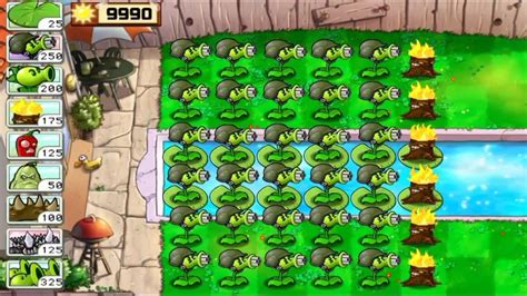 Plants Vs Zombies Survival Endless Gameplay Gatling Pea Vs All