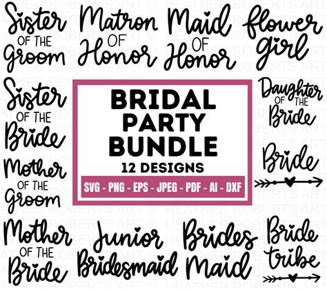 Bridal Party Svg Bundle Bachelorette Shirt Svg Wedding Svg Inspire Uplift