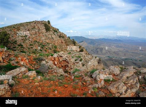 Hiking in Vayots Dzor, known for its red-hued mountains, Armenia (Hayastan), Caucasus, Central ...