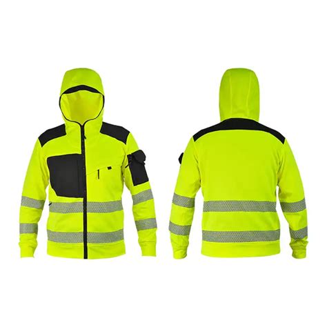 Outdoor High Visibility Hoodie With Waterproof Raincoat Bomber Men′s