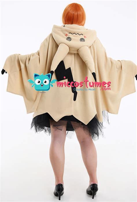 Plus Size Pikachu Mimikyu Halloween Cloak Dress Curvy Cosplay Costume