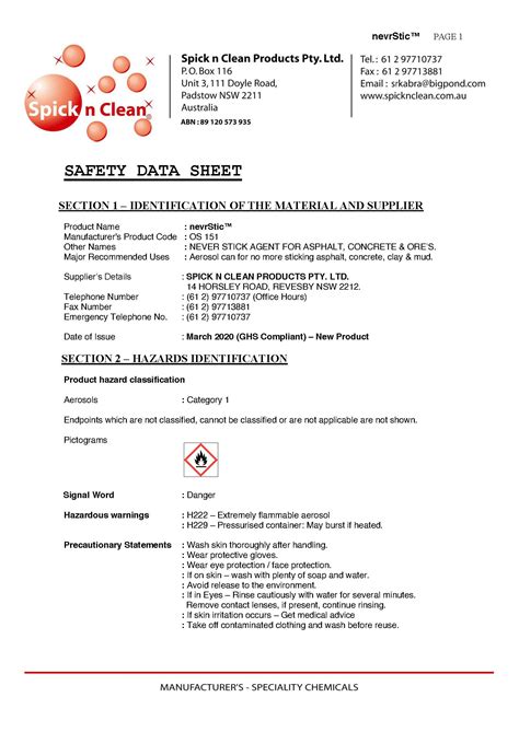 Safety Data Sheet Section Identification Pdf Toxicity 40 Off