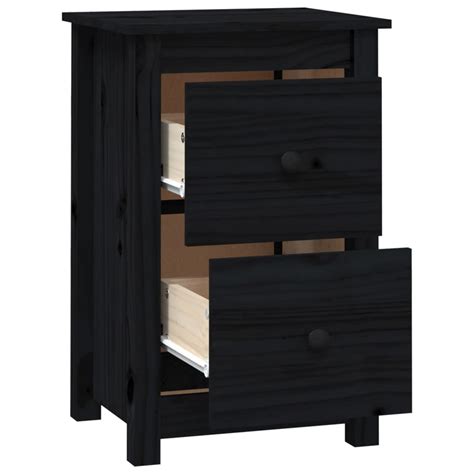 Tip Tables De Chevet Tables De Chevet Pcs Noir X X Cm Bois