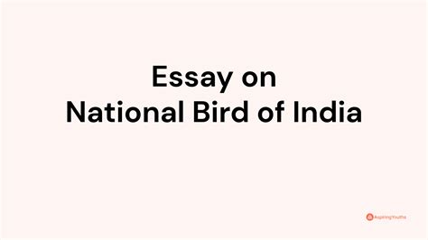 Essay On National Bird Of India