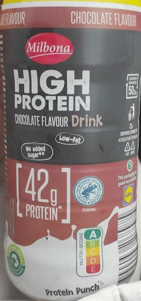 High Protein Chocolate Flavour Drink Milbona Kalorie Kj A Nutri N