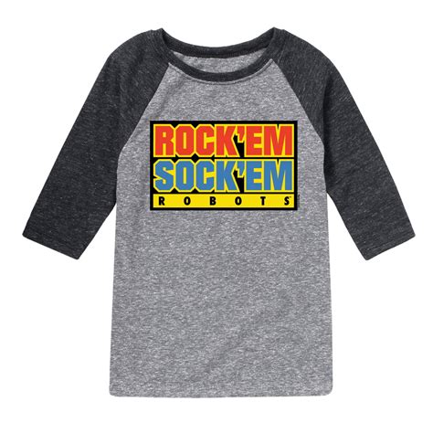 Rock 'Em Sock 'Em - Rock Em Sock Em Logo - Toddler And Youth Raglan ...