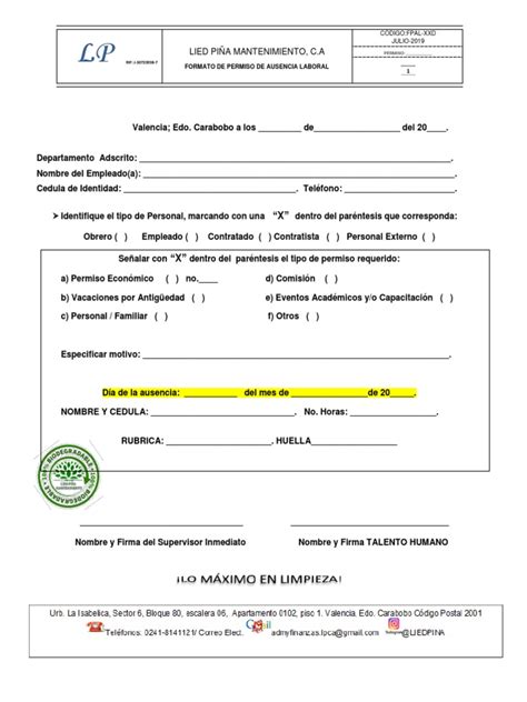 Solicitud de Permiso PDF | PDF 