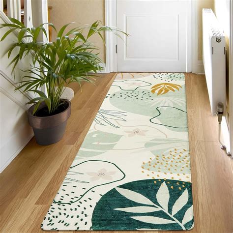 Amazon Lahome Green Runner Rugs For Hallway 2x8 Non Slip Washable