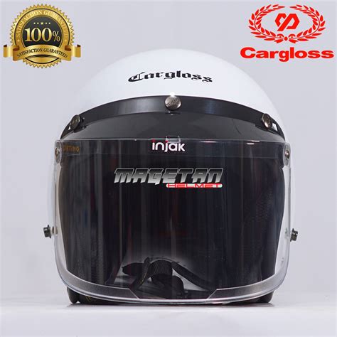 Jual Helm Cargloss Super Whity White Helm Half Face Original Cargloss