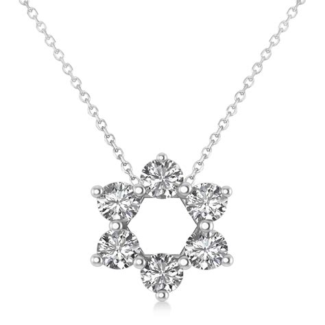 Allurez Jewish Star Of David Diamond Pendant Necklace K White Gold