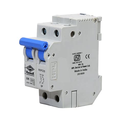 HPL Rakshak MCB Miniature Circuit Breakers C Curve 20Amp Double Pole