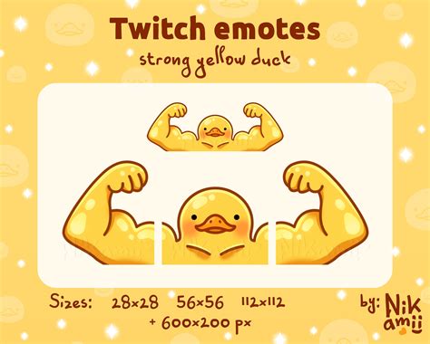 Strong Duck Emotes Funny Streamer Stream For Twitch Etsy