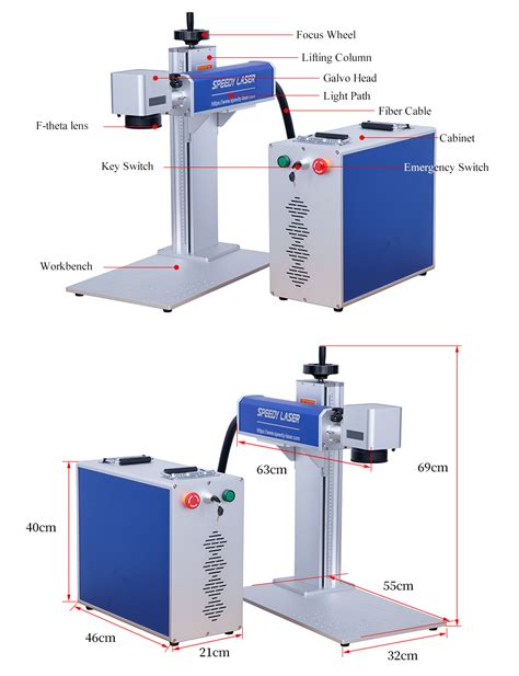 Machine de marquage de gravure laser à fibre Speedy Laser JPT 50W du