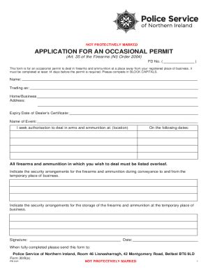 Fillable Online Firearms Form 30 9 A Application For An Occasional