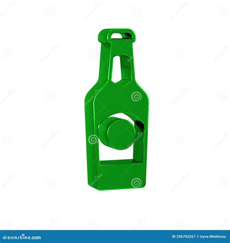 Icono De Botella De Cerveza Verde Aislado En Fondo Transparente Stock