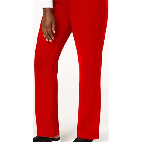 Karen Scott Women S Classic Fleece Elastic Waist Pants Bright Red Size Ps Tanga