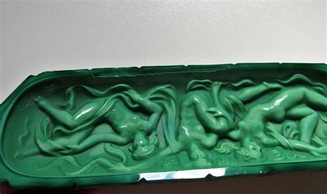 Rare Antique Malachite Jade Pressed Glass Tray Czech Bohemian Hoffmann