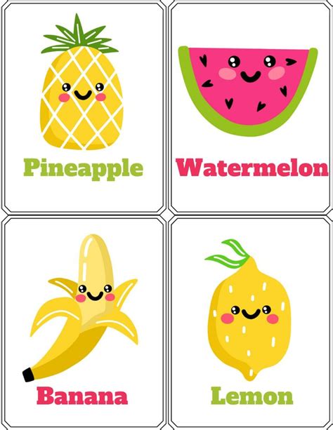 Flashcards en inglés para niños Fruits Verduras en ingles Ingles