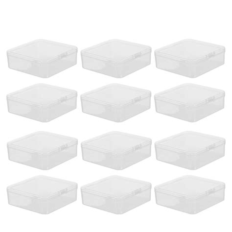 Qumonin 20 Clear Plastic Storage Boxes With Hinged Lids