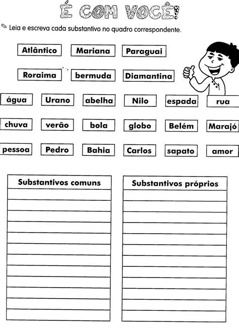 Escola Saber Atividades Português 4 Ano Substantivo