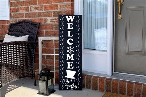 Welcome Svg Winter Porch Sign Svg Vertical Svg So Fontsy