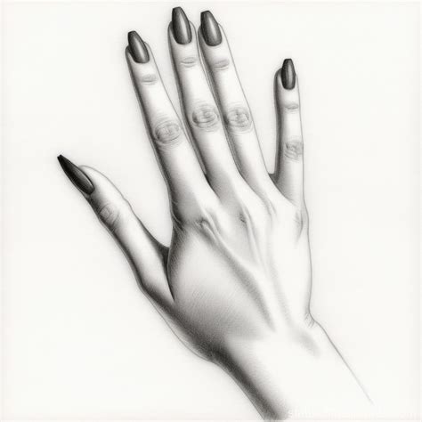 Black And White Pencil Drawing Of Woman S Hand Stable Diffusion Online