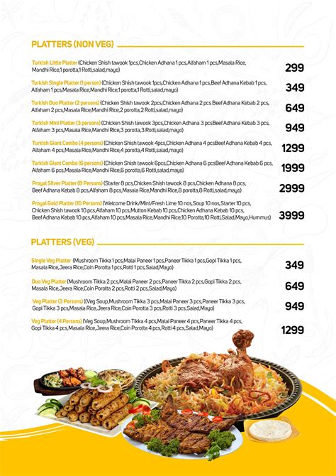 Menu Card Thrissur Proyal