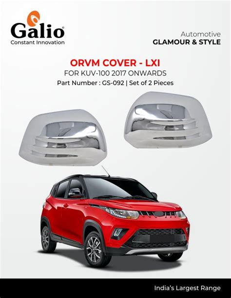 Shop Chrome Finish Mahindra KUV 100 ORVM Cover Superfluousmart