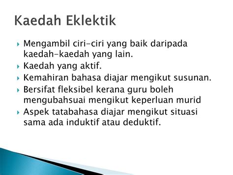 Kaedah Dan Teknik Pengajaran Kemahiran Mendengar Dan Bertutur Ppt