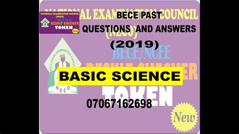 BECE 2021 BASIC SCIENCE PREP BECE 2019 BASIC SCIENCE PAST QUESTIONS AND