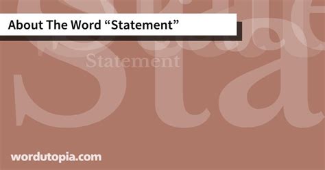 word statement wordutopia