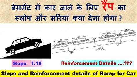 Slope and Reinforcement details of Ramp for Car | रैंप का स्लोप और ...