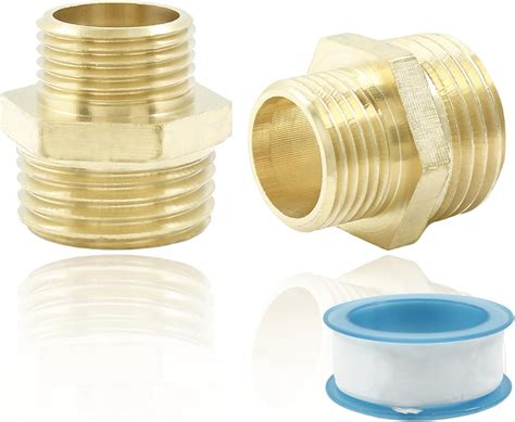 Rierdge 2 Packs Rv Faucet Adapter 1 2 To 3 8 Reducer Brass Compression Fitting