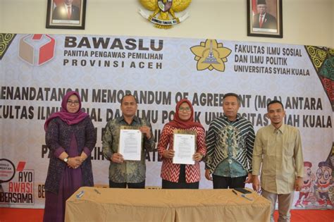 Panwaslih Provinsi Aceh Dan Panwaslih Kabupaten Kota Teken Moa