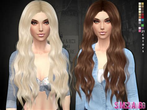 The Sims Resource Hair 02 Long Wavy