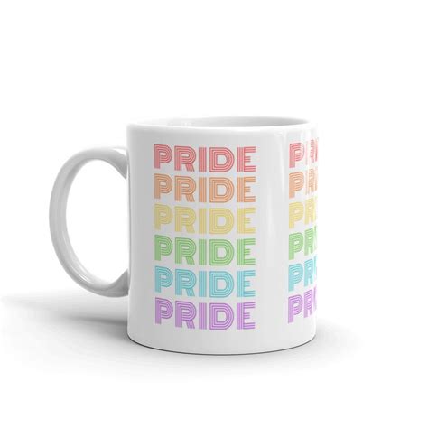 Rainbow Pride Mug Gay Pride Coffee Mug Pride Flag Retro Etsy Uk