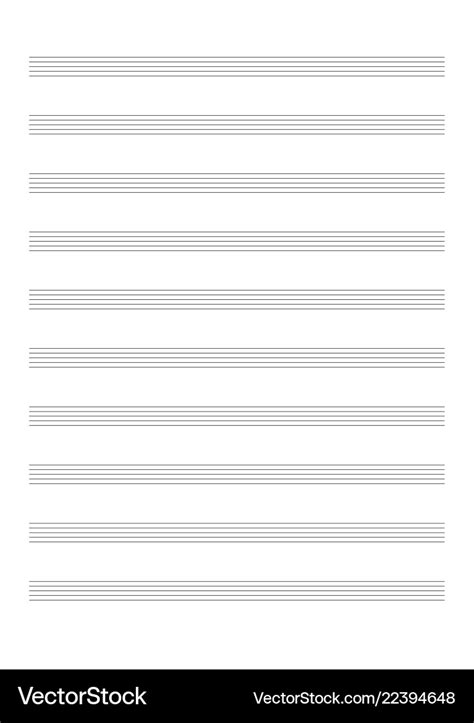 Blank Sheet Music Sheet For The Notation Vector Image