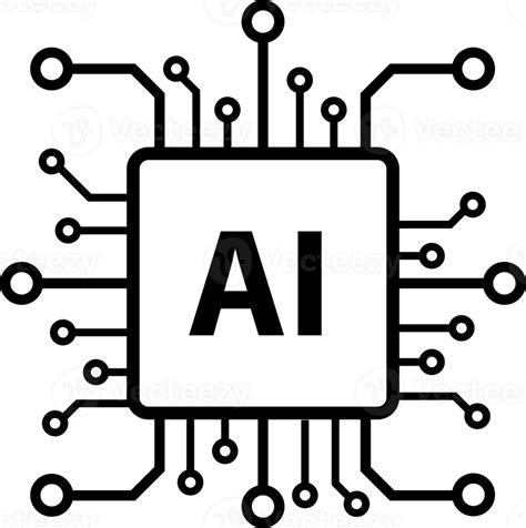 artificial inteligencia ai procesador chip icono símbolo para gráfico