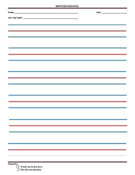 Blue Red Blue Lines Template by TeacherBelle | TPT