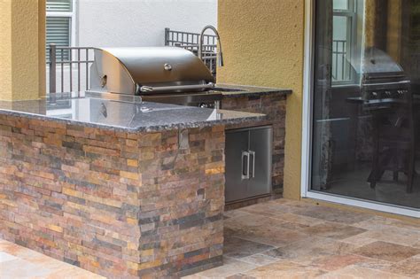 Custom Stone Outdoor Kitchen In Lutz Tampa Fl Just Grillin