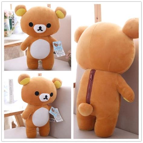 35cm 60cm Kawaii Big Size Brown Rilakkuma Bear Plush Toy Soft Stuffed