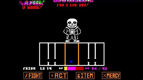 UnderTale Sans Fight Hard Mode Phase 1 Phase 2 Fail YouTube