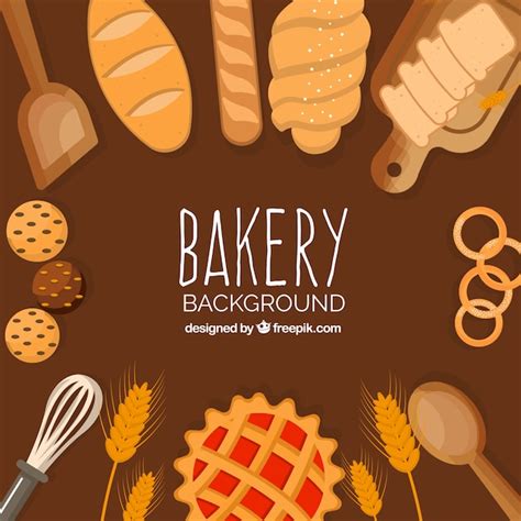 Fondo De Panadería En Estilo Plano Vector Gratis