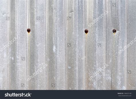 Zinc Galvanized Corrugated Metal Texture Stock Photo 186625148