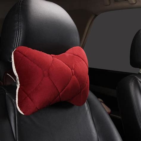 Appui Tete Red Appui T Te De Voiture En Peluche Coussin De Cou Si Ge