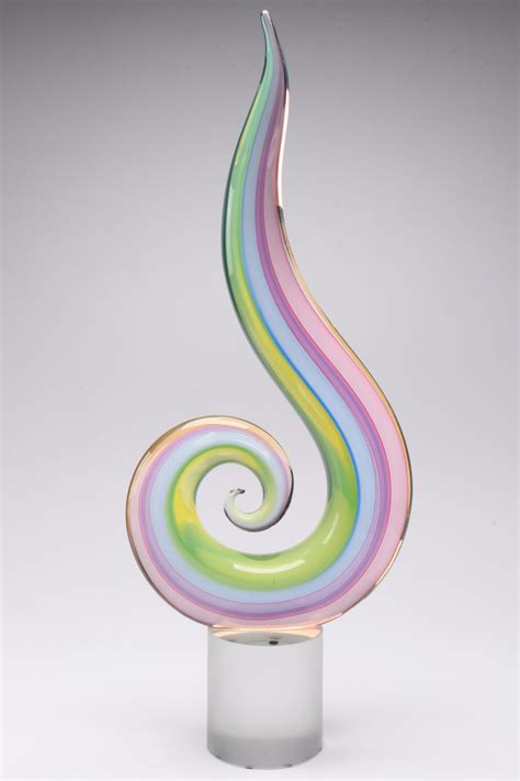 Signed Elio Raffaeli Murano Glass Sculpture Ebth