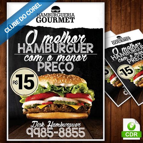 Panfleto Hamburguer Goumert Artesanal Clube Do Corel Hamb Rguer