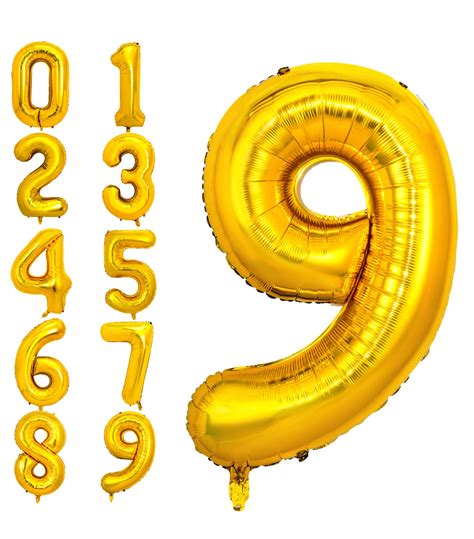 40 Inch Gold Large Numbers Balloons 0 9 Giant Number 9