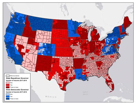 Blue States 2017 Map Printable Map